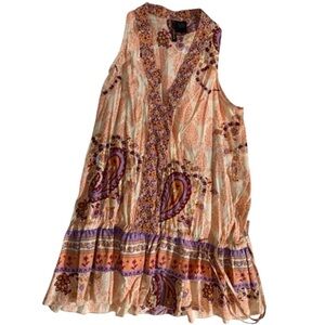 Apollo 100% Cotton Bohemian Paisley Sleeveless Festival Casual Summer Top